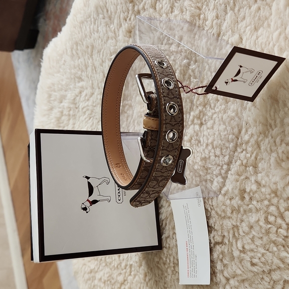 NWT Coach Mini Signature Dog Collar IOB 🐶 🐾